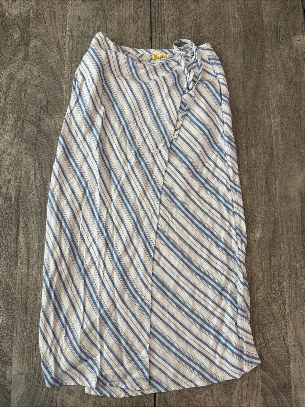 a new day Blue & White Striped Wrap Maxi Skirt- new without tags
